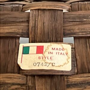 Vintage MCM Italy hand Woven Basket with Handles 15” x 11” x 2.5”